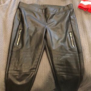 Black pleather leggings